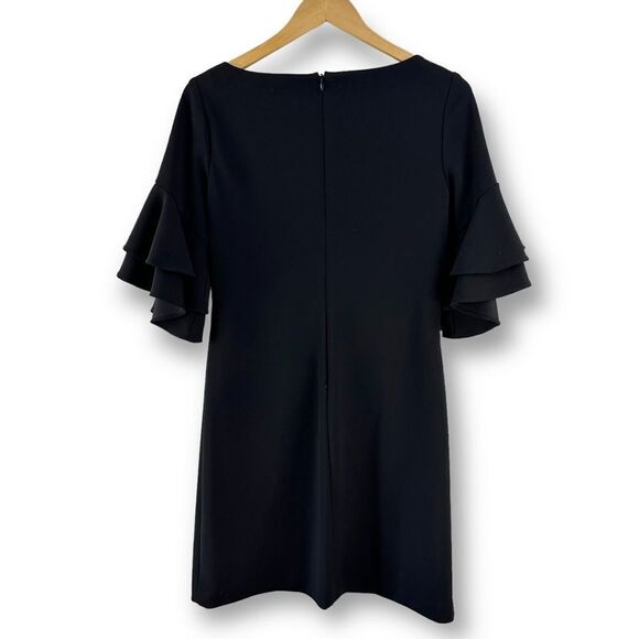 Lauren Ralph Lauren black ruffle‎ sleeve sheath dress size 4 - Picture 2 of 8